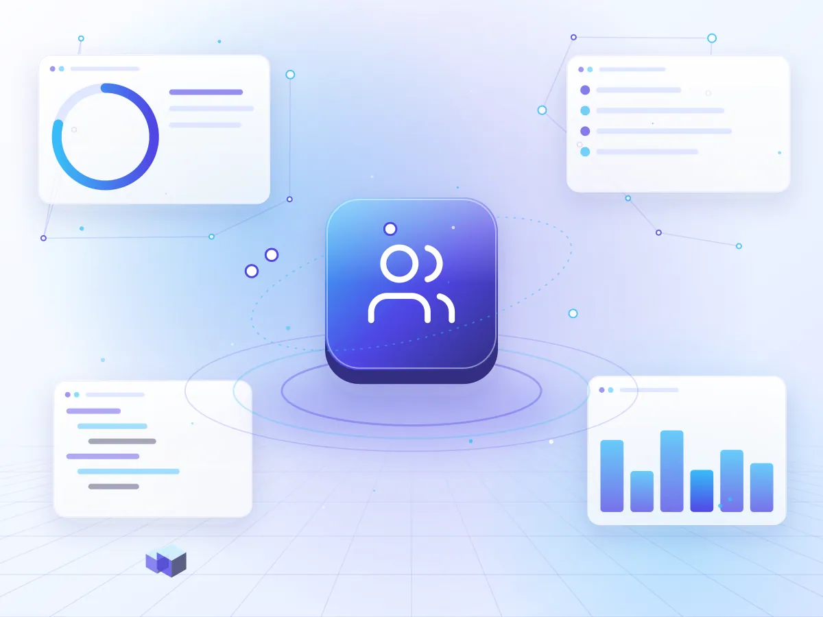 Illustration of a dedicated product team around a shared roadmap