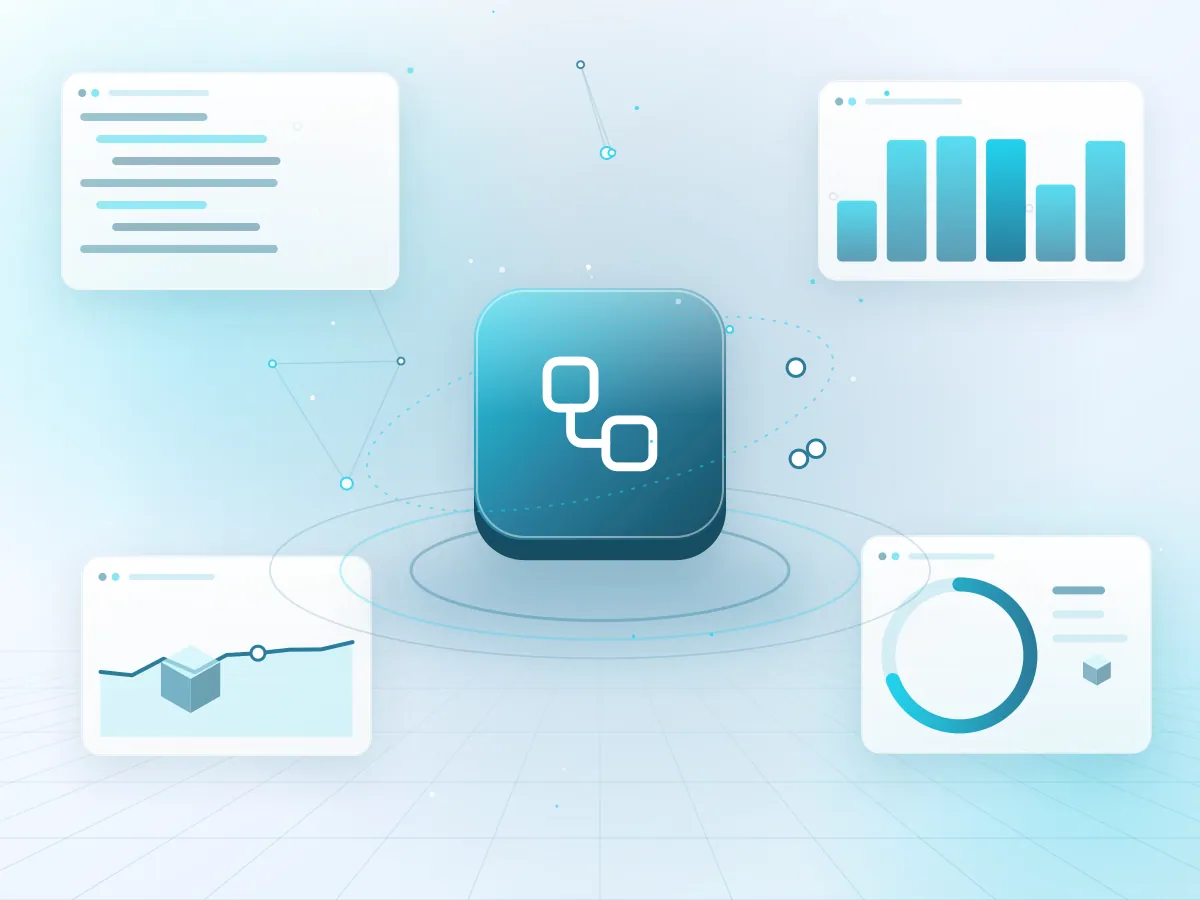 Illustration of a streamlined workflow with AI-assisted steps
