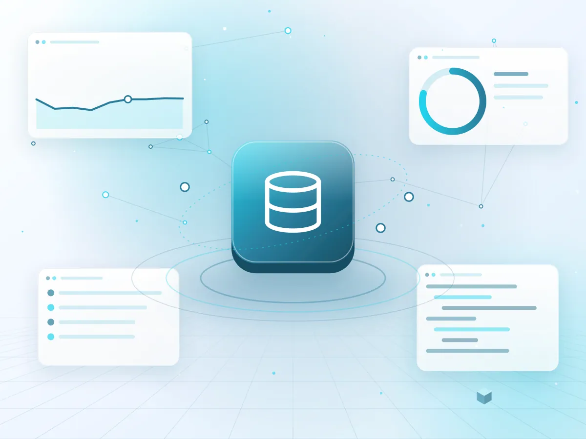Illustration of data pipelines flowing into an analytics warehouse